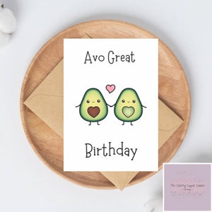 Avo Tolle Aquarell Avocado Geburtstagskarte