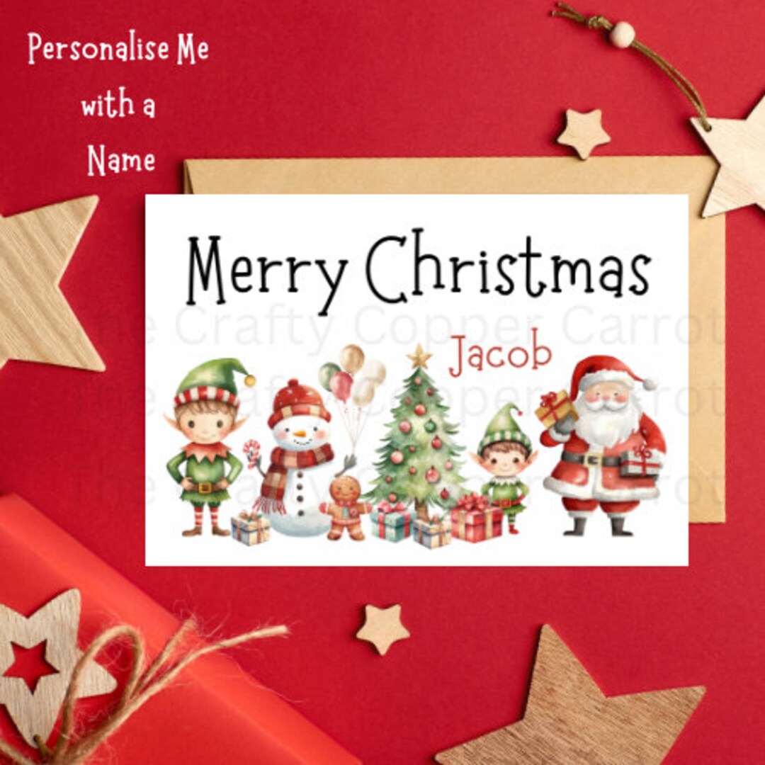 Personalised Childrens Christmas Card Etsy UK