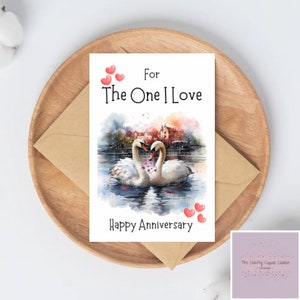 Biglietti d'auguri di buon anniversario con cigni