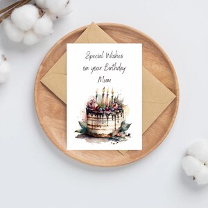 Délicieuses cartes de voeux pour un gâteau d'anniversaire pour maman | Carte de joyeux anniversaire | Souhaits d'anniversaire | Délicieux gâteau