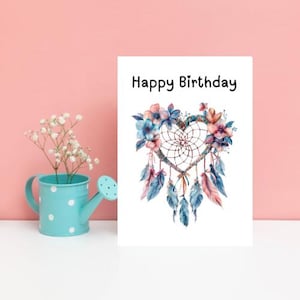 Alles Gute zum Geburtstag Aquarell Pastell Traumfänger Grußkarten
