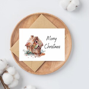 Weihnachtskarten für Lebkuchen-Haus | Süße Weihnachtskarte | Lebkuchen-Haus | Weihnachtskarte