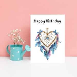 Alles Gute zum Geburtstag Aquarell Pastell Traumfänger Grußkarten