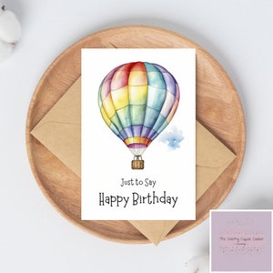 Biglietti d'auguri di buon compleanno con mongolfiera