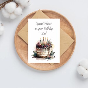 Délicieuses cartes de voeux de gâteau d'anniversaire pour papa | Carte de joyeux anniversaire | Souhaits d'anniversaire | Délicieux gâteau