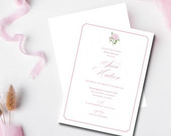 Elegant Pink Bridal Shower Invitation | Printable Invite | Digital Invitation + Instant Download