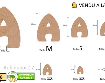 08.  Lettre en bois plusieurs Tailles et Épaisseurs Police d'écriture Numéro 08. Lettre Prénom à personnaliser. VENDU A LA LETTRE