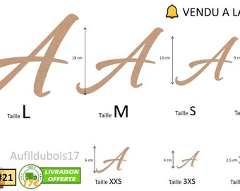21.  Lettre en bois plusieurs Tailles et Épaisseurs Police d'écriture Numéro 21. Lettre Prénom à personnaliser. VENDU A LA LETTRE