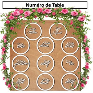 Numéro Plan de Table en Lettre Personnalisé en Bois. Plusieurs Tailles et finition. Numéro plan de table rustique ou couleur Peinture coloré