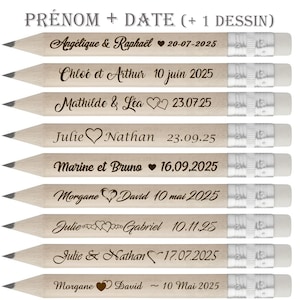 DEGRESSIF Tarif 1 Mini Crayon dès 100 Crayons Personnalisés pour invité Mariage Bapteme Baby shower Crayon Papier Idée Cadeau pas chère