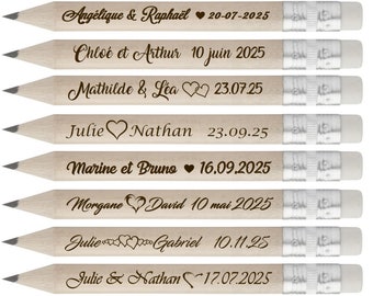 DEGRESSIF Tarif 1 Mini Crayon dès 100 Crayons Personnalisés pour invité Mariage Bapteme Baby shower Crayon Papier Idée Cadeau pas chère