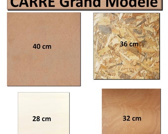 GM. Pancarte Carré Bois Grande Taille à décorer. Carré plein MDF Contreplaqué OSB. Plusieurs Dimension grande Tailles Mariage Déco chambre