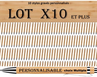 Stylos Bois bambou Personnalisable DEGRESSIF 2.95euro le stylo Dès 10 Stylos Cadeau personnalisé Baby Shower Baptême Mariage Naissance Asem