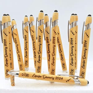 Penna in legno di bambù N4 personalizzata, idea regalo per testimoni di nozze, padrino, madrina, battesimo, nascita, neonato, Natale, compleanno, baby shower.