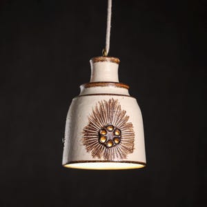 Vintage Danish Pendant Lamp - 1970s Ceramic Design