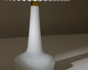 Vintage Le Klint and Holmegaard Table Lamp Model 311 of White Glass, sold without lampshade. Designed by Esben Klint in 1949