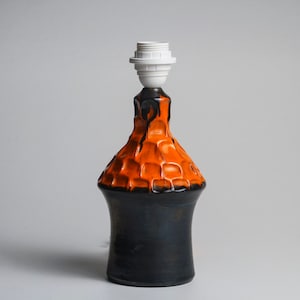 A vintage Danish ceramic table lamp by Ernst Keramik, Faxe Denmark MCM studio pottery stoneware design