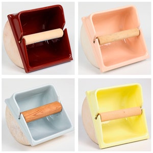 Vintage toilet roll holder porcelain in pastel colors, built-in model, Danish mid-century, old stock,