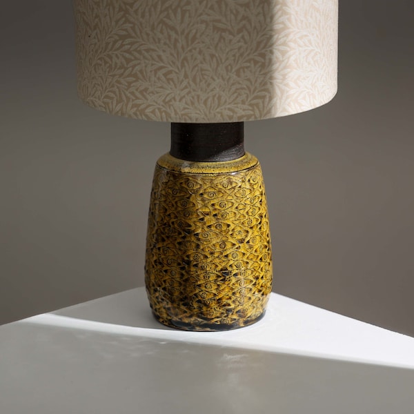 Vintage Danish modern stoneware table lamp by Nils Kahler HAK studio pottery 1960’s Danish MCM design