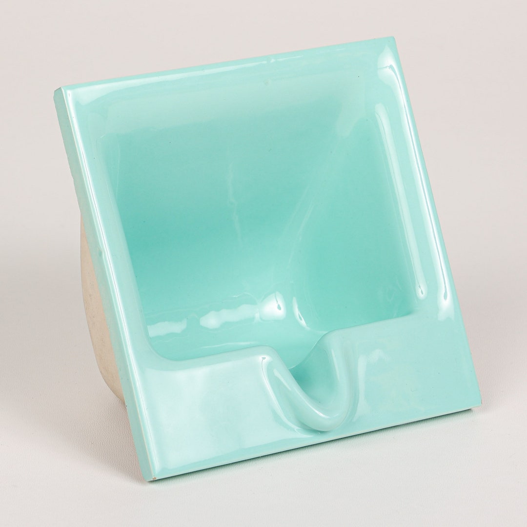 Vintage Ceramic Tile Soap Dish, Soap Holder in Porcelain in Pastel