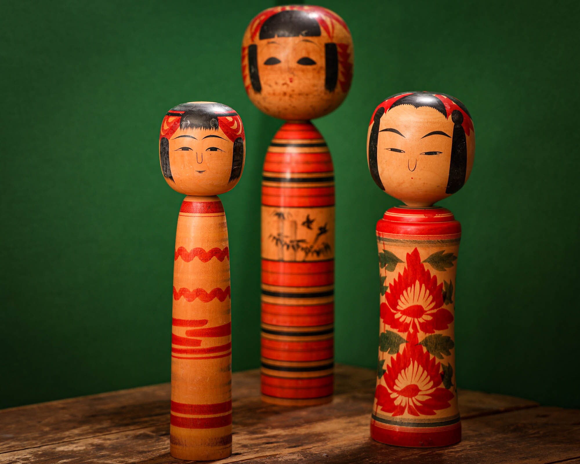 3 Vintage Kokeshi Dolls Sold Together as a Set keu Etsy Denmark