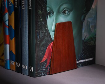Danish modern Teak wood bookends. Two mid-century modern Shelf Home decor. Nordic design