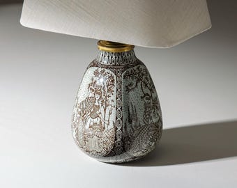 Vintage 1960s Bjørn Wiinblad Ceramic Table Lamp, Danish Mid-Century Design.