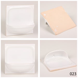 Vintage Ceramic Tile Soap Dish, Soap Holder in Porcelain in White ...