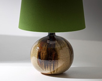 Rare vintage Axella ceramic table lamp with stunning glaze, Scandinavian design, 1970s