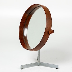 1950s Teak Table Mirror, Uno & Östen Kristiansson, Luxus Vittsjö