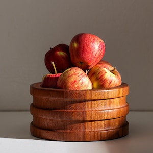 1960s Scandinavian Moden Staved Teak Fruit bowl, design by Woodline Denmark