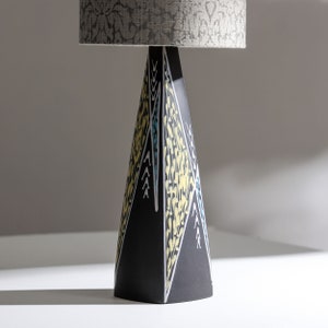 Vintage MCM Danish large ceramic stoneware table lamp by Svend Aage Jensen for Søholm Bornholm 1950’s Burgundia