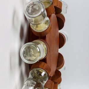 Vintage Digsmed spice wheel with 12 glasses, Teak Rondell Danish Design 60s image 3