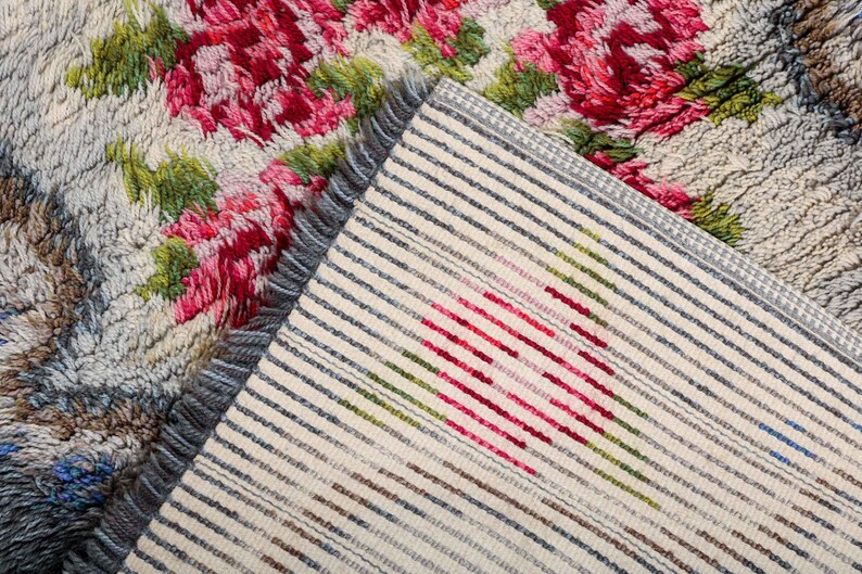 Vintage Swedish Rya Rug (M) With Floral Pattern - Etsy