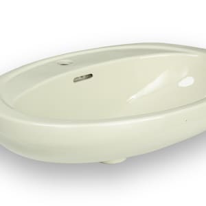 Vintage Porcelain Sink, Produced by Gustavsberg, Sweden, 1970s, Creme, New Old Stock