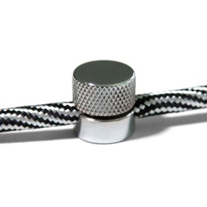 Wall mounting, metal cable clip for fabric cables, Lamp wire decentraliser Chrome