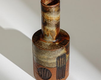 Old vintage ceramic vase from Danish Axella, beautiful earth tones