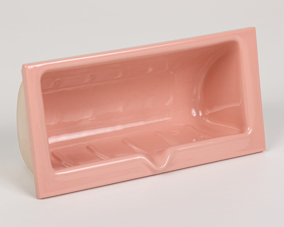 Vintage Ceramic Tile Soap Dish, Soap Holder in Porcelain in Pastel