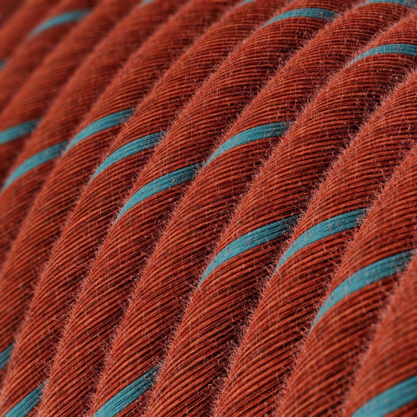 Rundes Baumwollgewebe-Tuch-Schnur-Kabel- Ziegel- und Hellblau, hergestellt in Italien