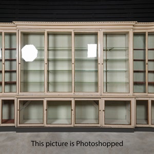 Huge antique display cabinet with glass doors in Gustavian style, Denmark. One of a kind. Worldwide shipping included. image 2