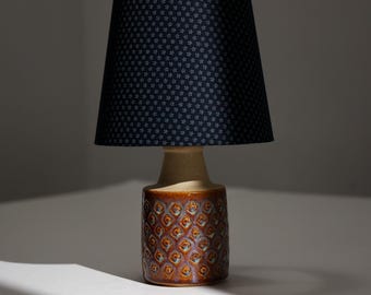 Lampe de Bureau Søholm Modèle 3008 par Einar Johansen - Grès Mid-Century, Relief Paon, Danemark, Bornholm, 1960s