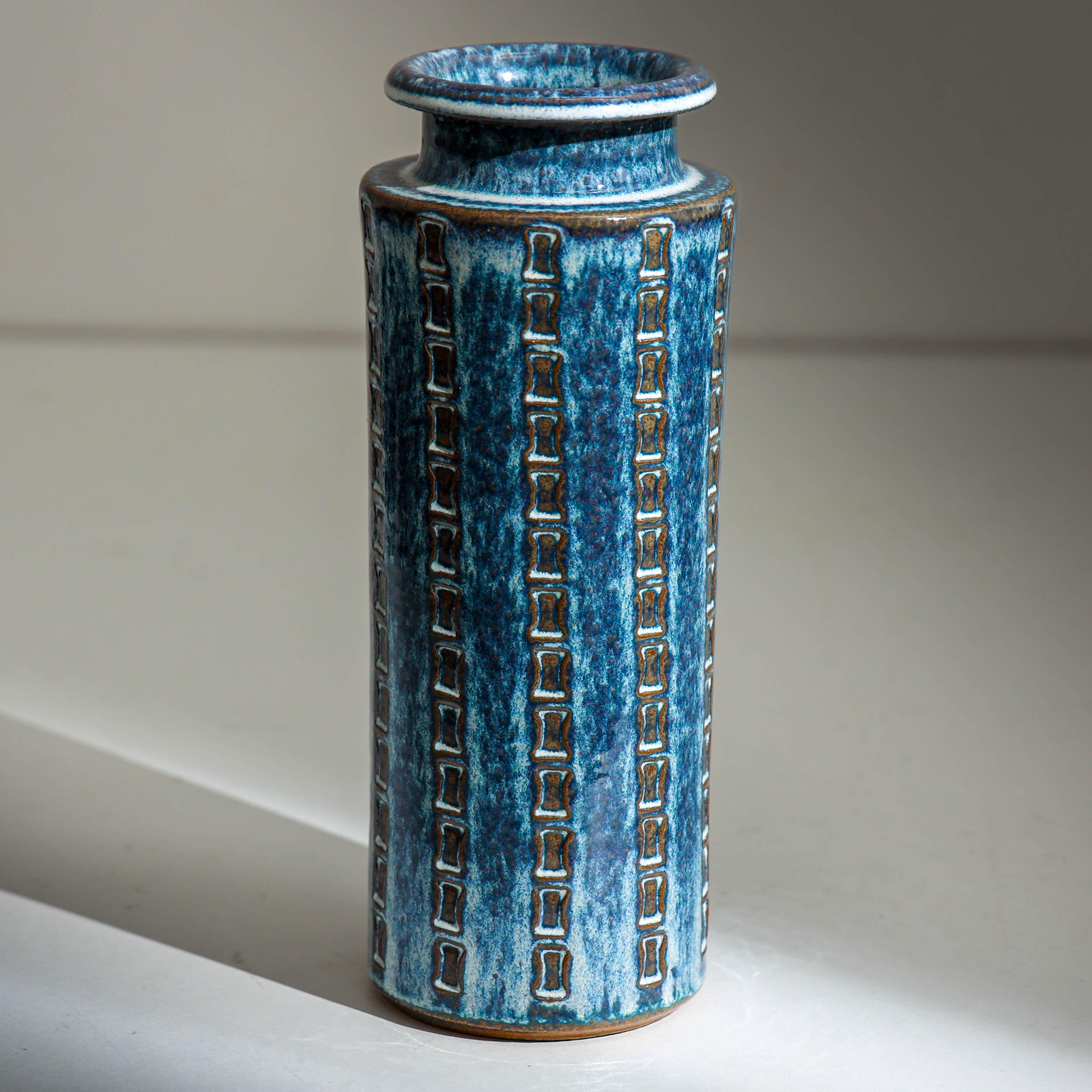 Large Vintage Søholm Vase Blue Bamboo by Maria Philippi - Etsy Denmark