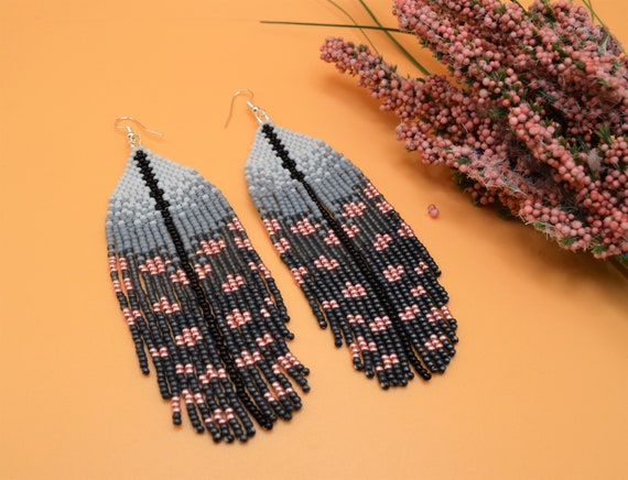 Gray fringe deals earrings