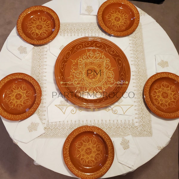 Grande assiette de couscous 17 », Guasaa marocain, assiette de service, déco maison traditionnelle, faite main et peinte à la main, kasriah