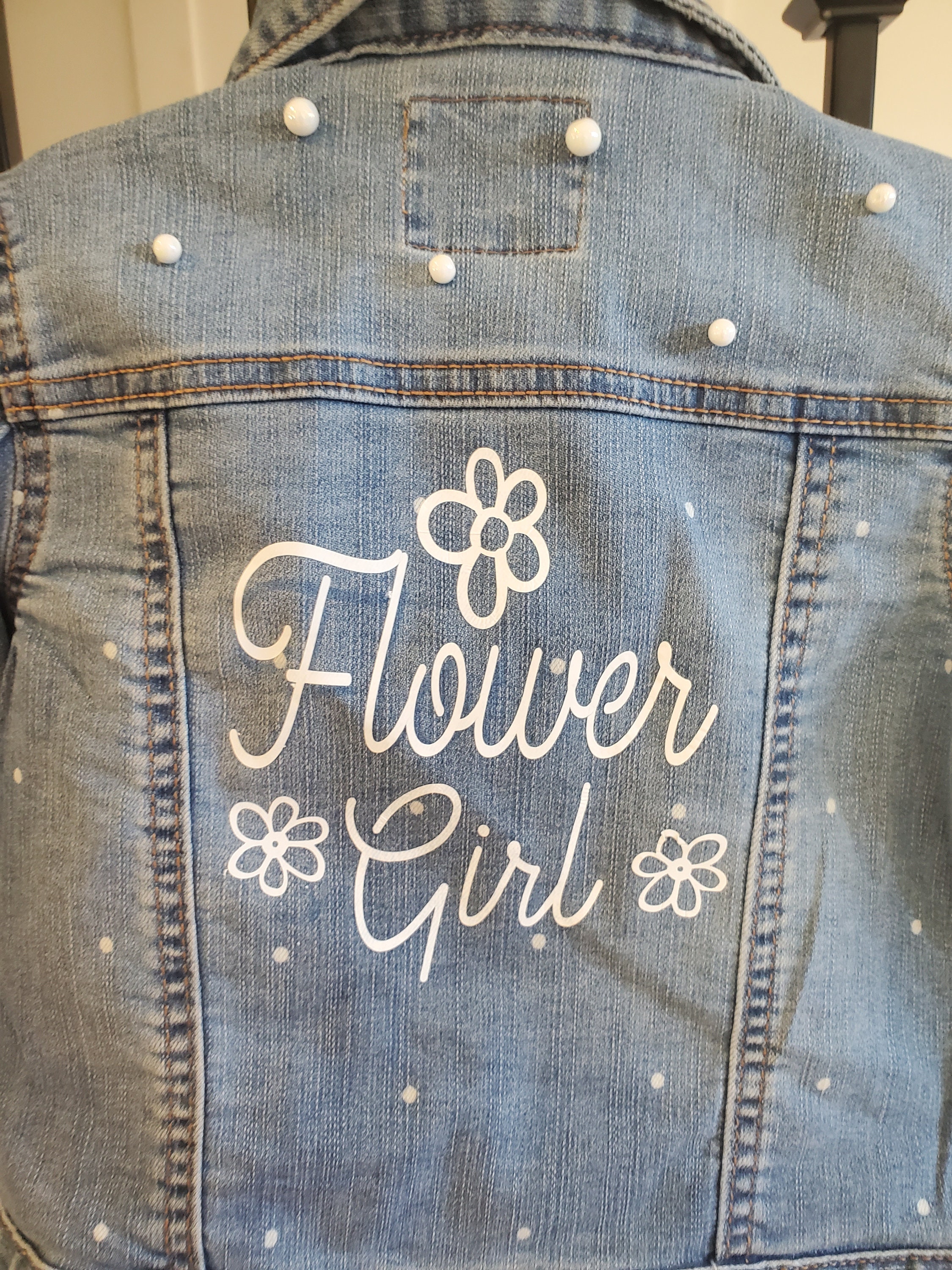 Flower Girl Jean Jacket Personalized Jacket Flower Girl Gift Etsy