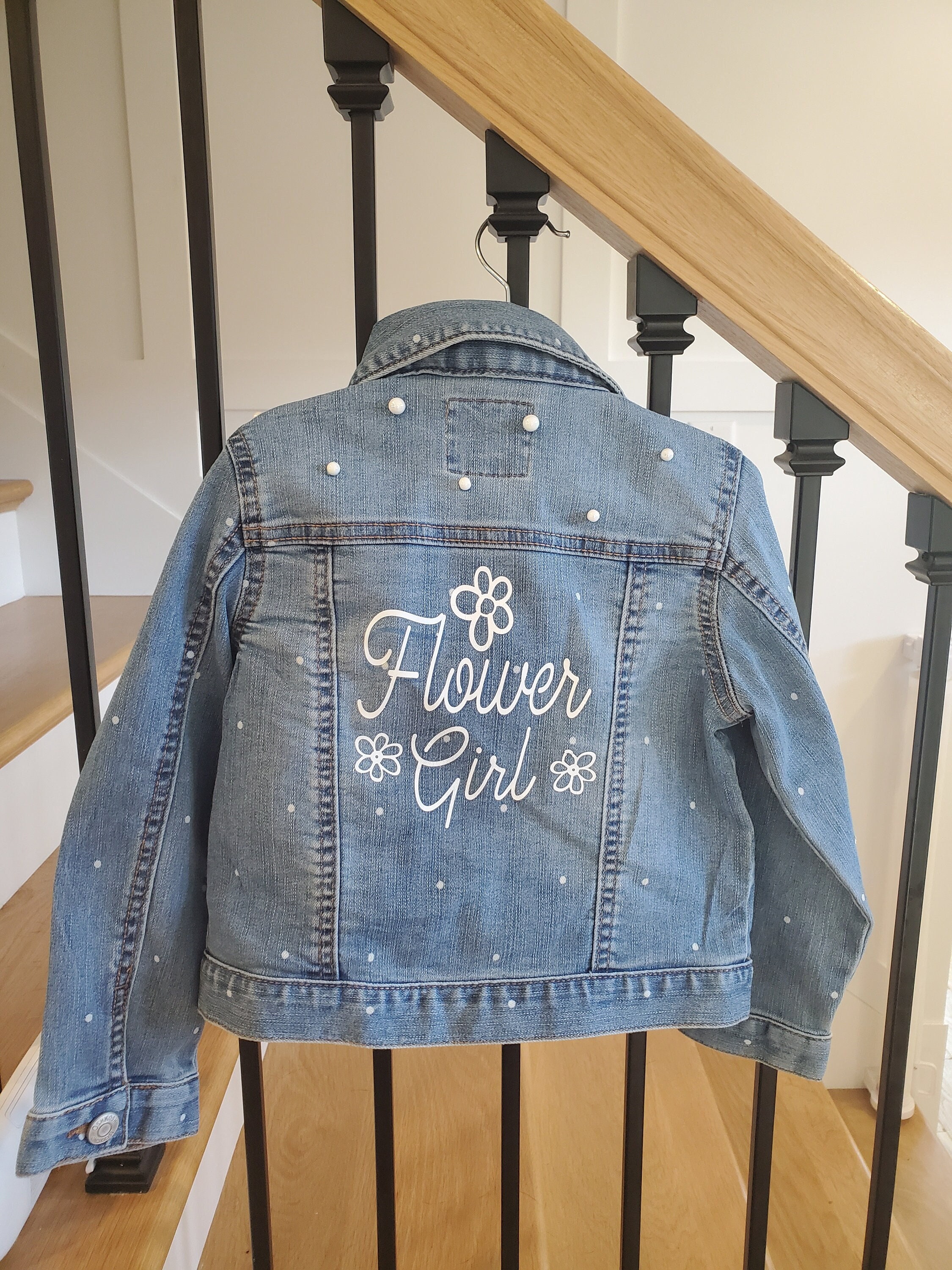 Flower Girl Jean Jacket Personalized Jacket Flower Girl Gift Etsy