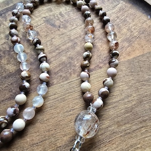 Super Seven Stone Lanyard | ID Card Holder | Breakaway Beaded Lanyard | Teacher Lanyard | Natural Gemstone Lanyard | Badge Holder