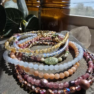 Beaded Anklet | Stackable Anklets | Crystal Anklet | Tourmaline Anklet | Dainty Anklet | Extended Anklet | Gemstone Anklet