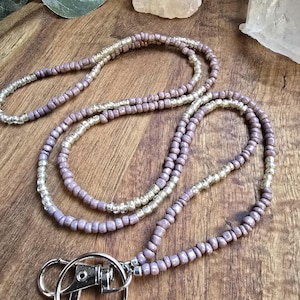 Lanyard | ID Card Holder | Beaded Gemstone Lanyard | Teacher Lanyard | Natural Gemstone Lanyard | Nurse Badge Holder
