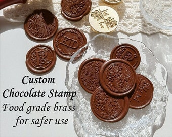 Timbre de logo de chocolat personnalisé, timbre de chocolat personnalisé, timbre pour chocolat, marque de logo de chocolat, timbre de cire personnalisé